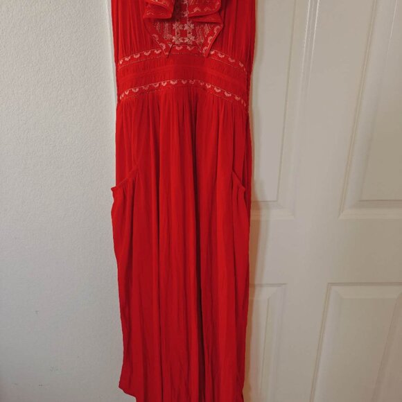 NWT Ramy Brook Camden Embroidered Ruffle Maxi Dress - Grenadine summer spring - Picture 7 of 8